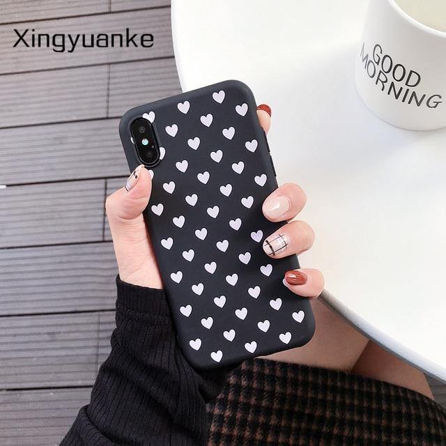 Cute Love Heart Silicone Cover For Samsung Galaxy - Carbon Cases