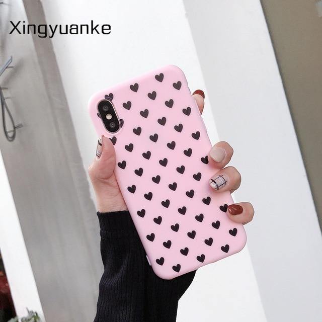 Cute Love Heart Silicone Cover For Samsung Galaxy - Carbon Cases