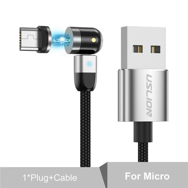 Magnetic USB Cable Fast Charging Type C Cable Magnet Charger Micro USB New 360º+180º Rotation - Carbon Cases