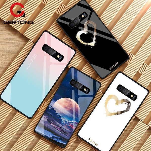 Tempered Glass Case For Samsung Galaxy - Shockproof Covers - Carbon Cases