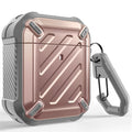Full-Body Rugged Protective Case Cover with Carabiner For Apple AirPods 1st & 2nd - Carbon Cases
