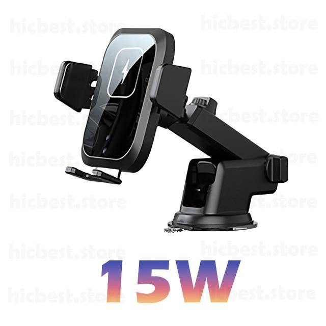 15W Wireless Car Charger Phone Holder - Carbon Cases