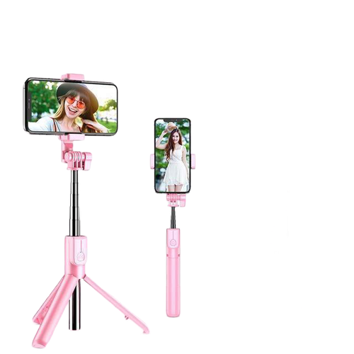 Wireless Bluetooth Selfie Stick with LED Ring Light Foldable Tripod Monopod - Carbon Cases