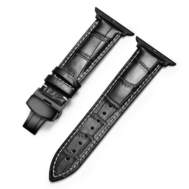Carouse Genuine Calfskin Watchband For Apple Watch - Carbon Cases