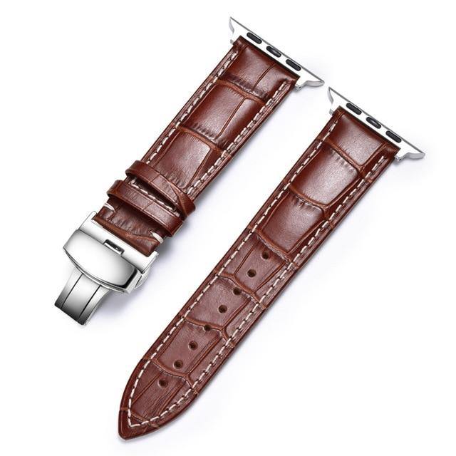 Carouse Genuine Calfskin Watchband For Apple Watch - Carbon Cases