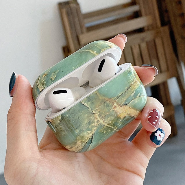 Luxury Marble Hard PC Glossy Earphone Case - Carbon Cases