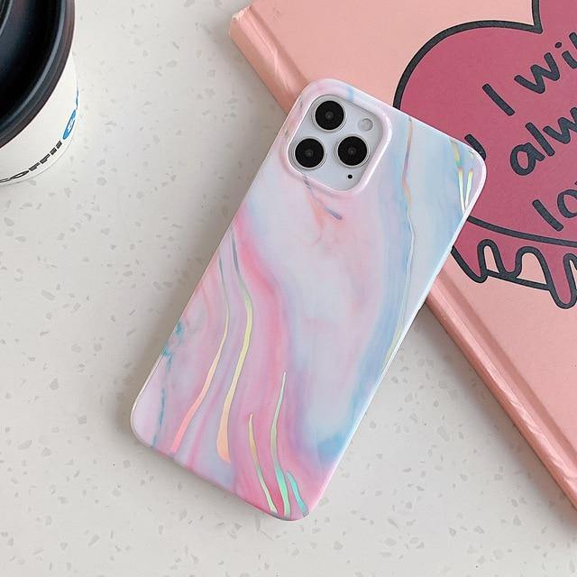 LOVECOM Laser Marble Phone Case For iPhone - Carbon Cases