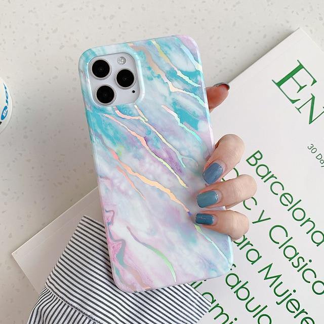 LOVECOM Laser Marble Phone Case For iPhone - Carbon Cases