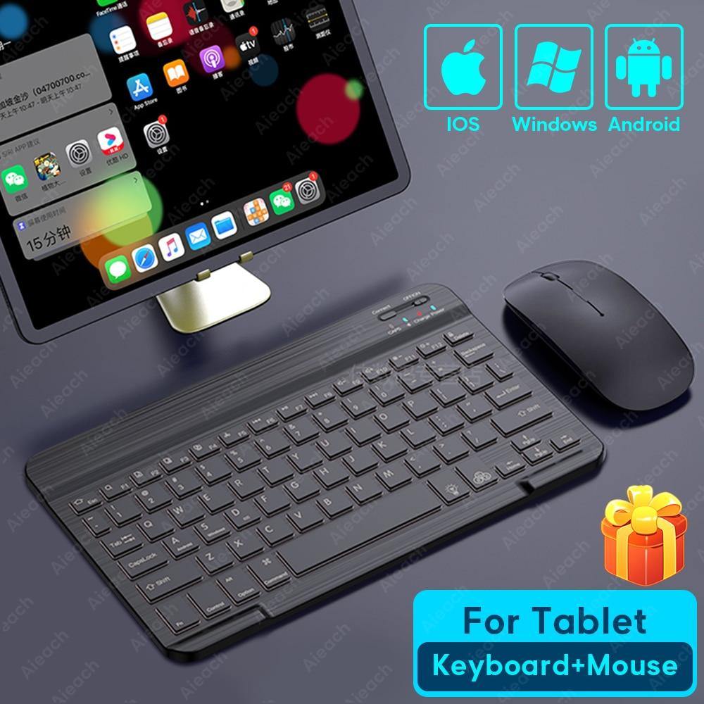 Wireless Keyboard For iPad Includes Bluetooth Mouse - Carbon Cases