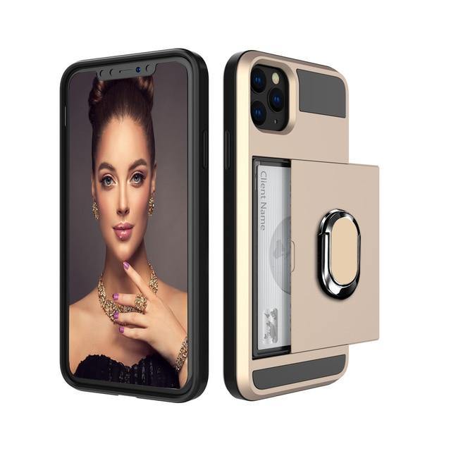 Armour Slide Card Phone Case For iPhone - Carbon Cases