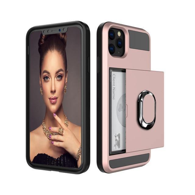Armour Slide Card Phone Case For iPhone - Carbon Cases