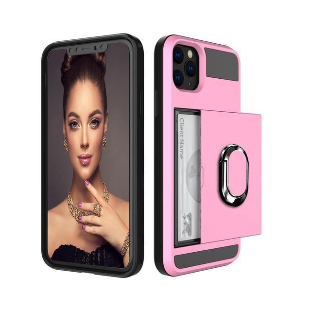 Armour Slide Card Phone Case For iPhone - Carbon Cases