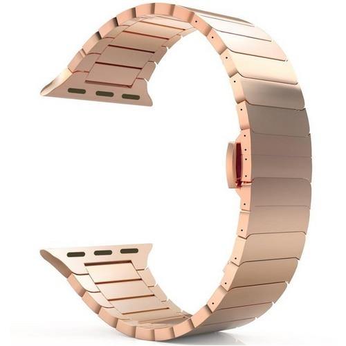 Metal Bracelet Butterfly Buckle Strap For Apple Watch - Carbon Cases