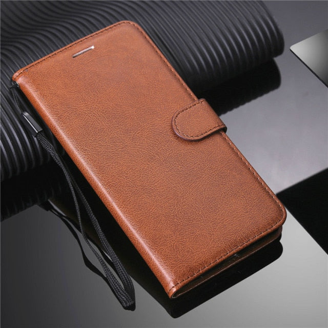 Luxury Leather Wallet Case For iPhone 12 Holder Card Slots Flip Cover Stand Bag - Carbon Cases