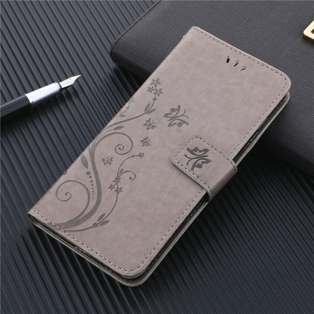 Luxury Leather Wallet Case For iPhone 12 Holder Card Slots Flip Cover Stand Bag - Carbon Cases