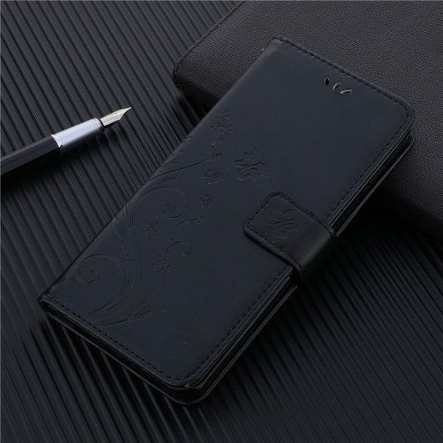 Luxury Leather Wallet Case For iPhone 12 Holder Card Slots Flip Cover Stand Bag - Carbon Cases