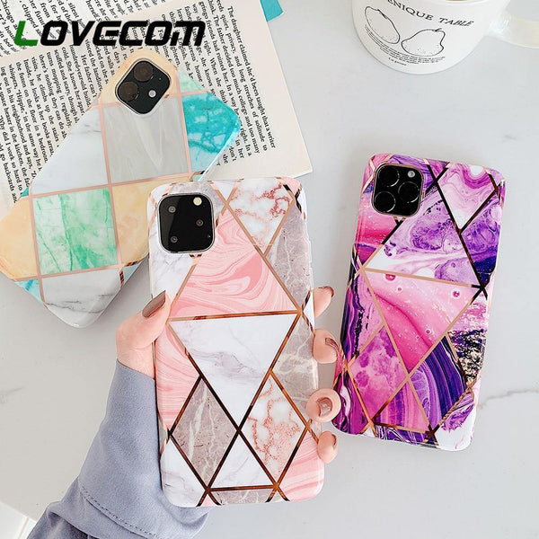 LOVECOM Geometric Marble Phone Cases For iPhone - Carbon Cases