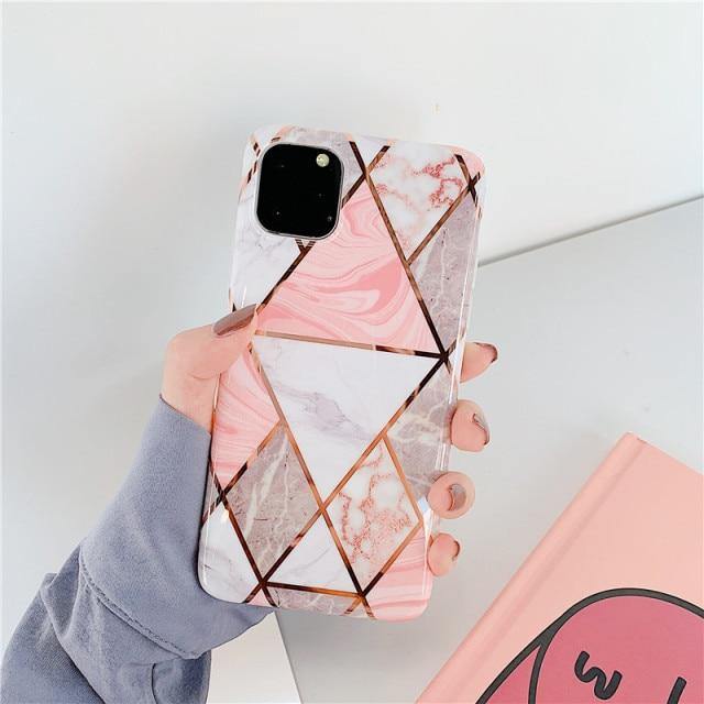 LOVECOM Geometric Marble Phone Cases For iPhone - Carbon Cases