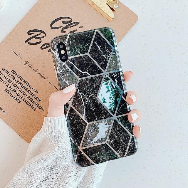 LOVECOM Geometric Marble Phone Cases For iPhone - Carbon Cases