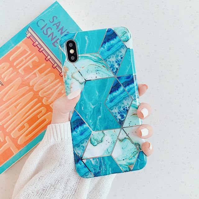 LOVECOM Geometric Marble Phone Cases For iPhone - Carbon Cases