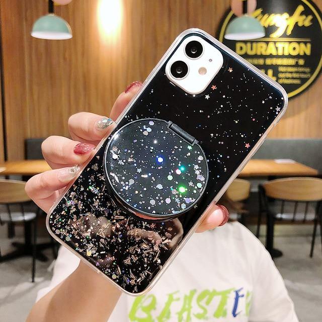 LOVECOM Heart Mirror Sequins Glitter Phone Case - Carbon Cases