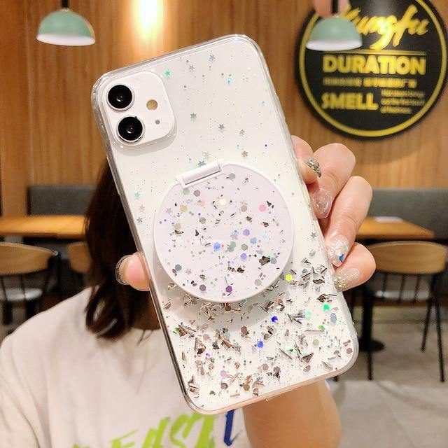 LOVECOM Heart Mirror Sequins Glitter Phone Case - Carbon Cases