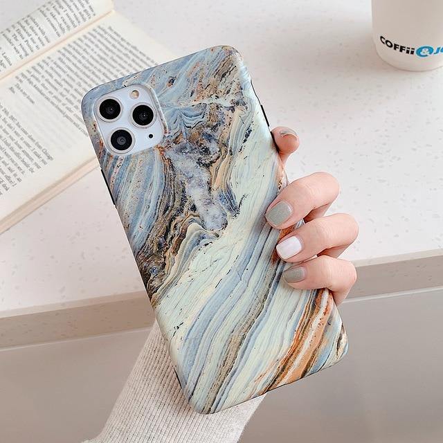 LOVECOM Gradient Marble Phone Case With Finger Ring - Carbon Cases