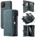 Luxury Zipper Wallet Leather iPhone - Flip Magnet Cards Removable Phone Cover - Carbon Cases