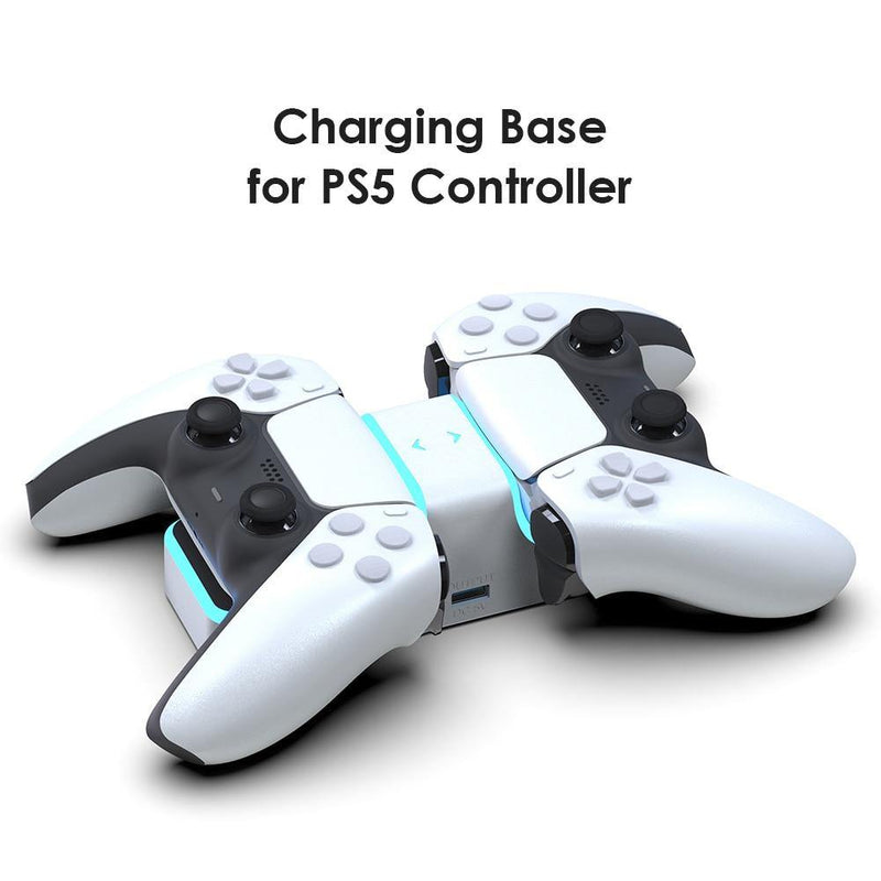 PS5 Controller Charger Dual USB Fast Charging Dock Station Stand - Carbon Cases