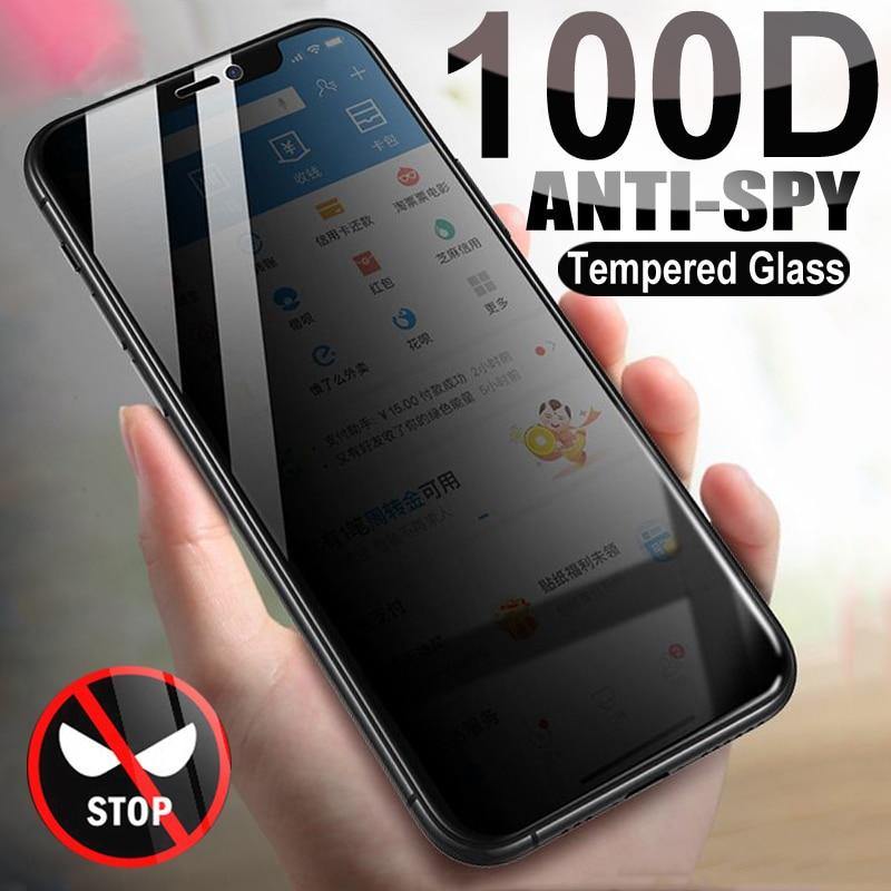 100D Anti Spy Tempered Glass For iPhone - Privacy Screen Protector - Carbon Cases