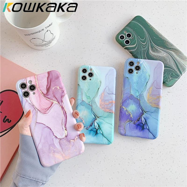 Marble Phone Case For iPhone - Camera Protection Back Cover - Carbon Cases