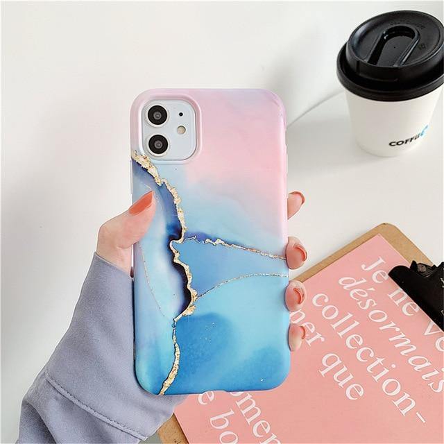 Marble Phone Case For iPhone - Camera Protection Back Cover - Carbon Cases