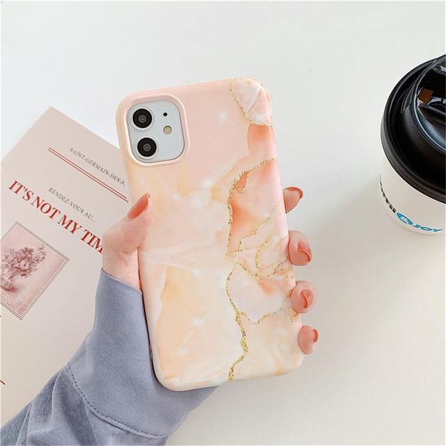 Marble Phone Case For iPhone - Camera Protection Back Cover - Carbon Cases