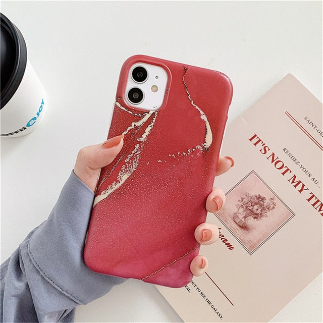 Marble Phone Case For iPhone - Camera Protection Back Cover - Carbon Cases