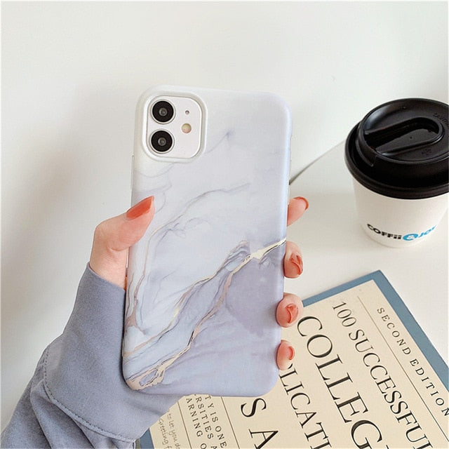 Marble Phone Case For iPhone - Camera Protection Back Cover - Carbon Cases