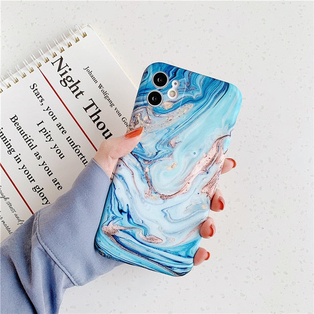 Marble Phone Case For iPhone - Camera Protection Back Cover - Carbon Cases