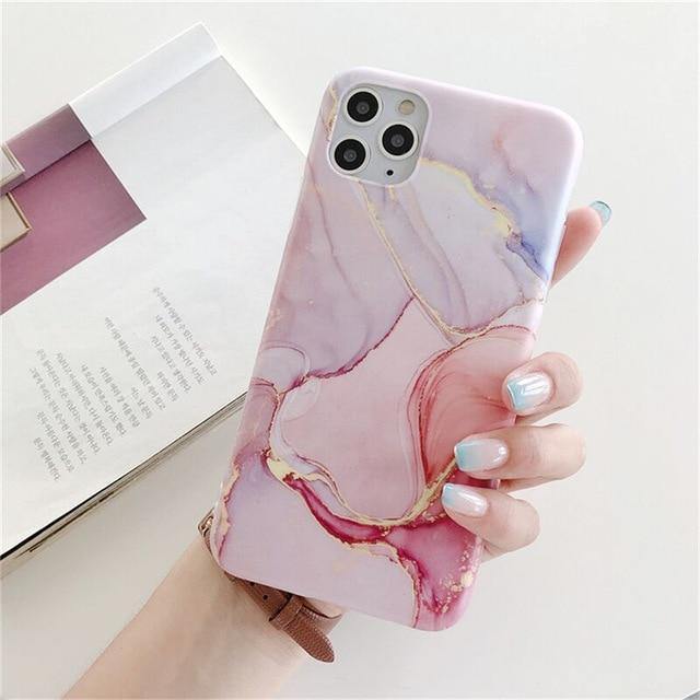 Marble Phone Case For iPhone - Camera Protection Back Cover - Carbon Cases