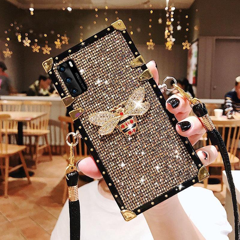 Bling Lanyard Phone Case For Samsung Galaxy - Carbon Cases