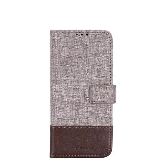 Canvas Cloth Wallet Dual Colour Card Pocket Slot Flip Case - Carbon Cases