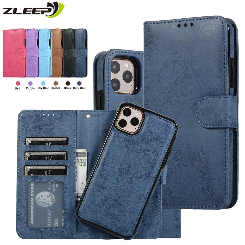 Luxury Leather Removable Case For iPhone Flip Wallet Card Phone Bags Cover - Carbon Cases