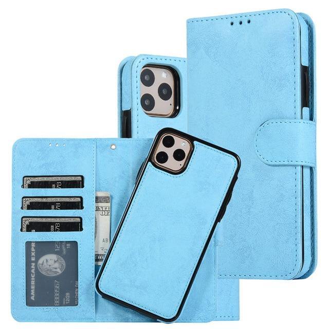 Luxury Leather Removable Case For iPhone Flip Wallet Card Phone Bags Cover - Carbon Cases