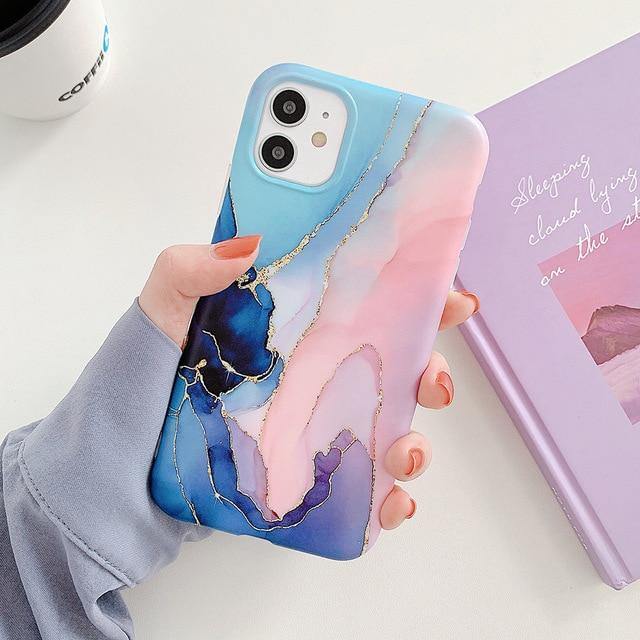 Gradual Marble Phone Case For iPhone - Carbon Cases