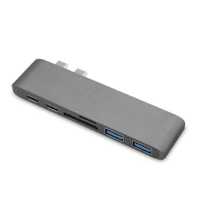 USB C Hub To TF SD Reader Slot Hub 3.0 PD Thunderbolt 3 USB C Hub Adapter - Carbon Cases