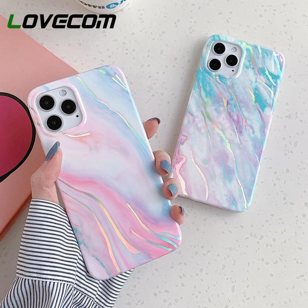 LOVECOM Laser Marble Phone Case For iPhone - Carbon Cases