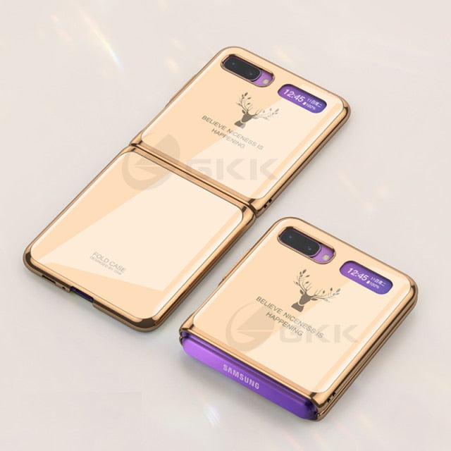 Luxury Plating Tempered Glass Case For Samsung Galaxy Z Fold 2 - Carbon Cases