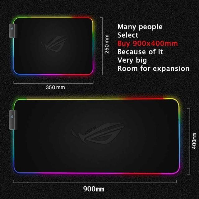 City Asus ROG PC Accessories RGB LED Mouse Pad - Carbon Cases