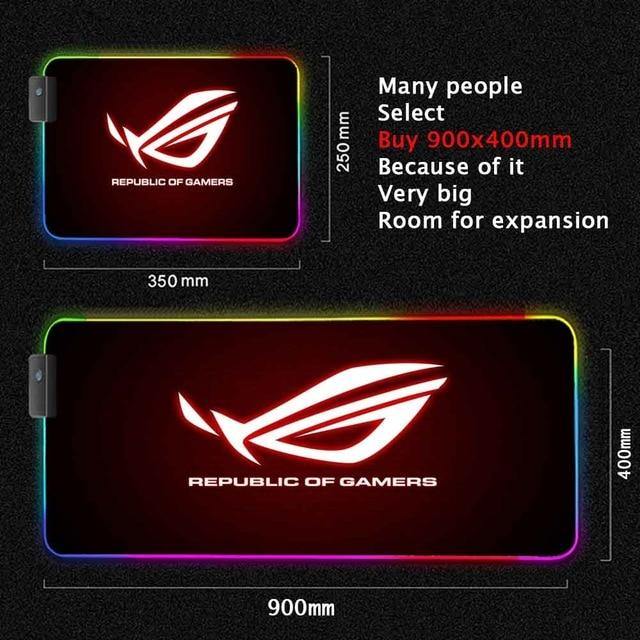 City Asus ROG PC Accessories RGB LED Mouse Pad - Carbon Cases