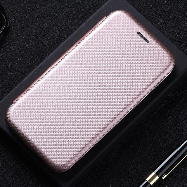 Carbon Fibre Flip Magnetic Leather Case For Samsung Galaxy - Carbon Cases