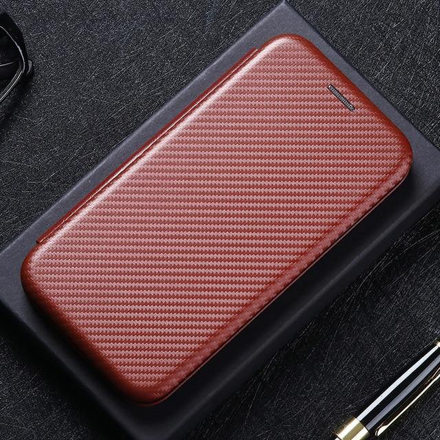 Carbon Fibre Flip Magnetic Leather Case For Samsung Galaxy - Carbon Cases