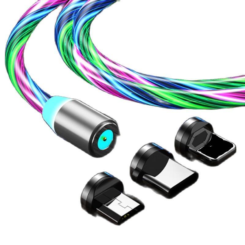 Magnetic Flow Luminous Lighting Charging Mobile Phone Cable Cord - Carbon Cases